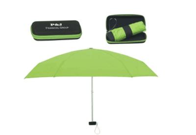 Green EVA Box Different Shaped Umbrellas Polyester Fabric 5 Section Solid Frame