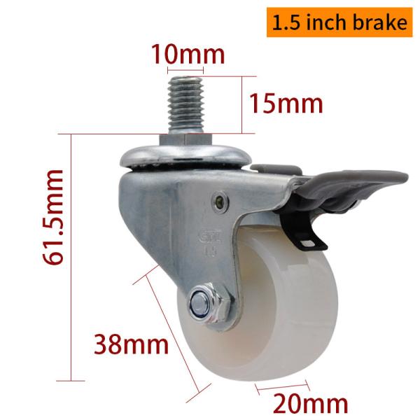 Roda giratoria pequeña de 1,5 pulgadas 40 kg ruedas giratorias roscadas TPA 2615S-23