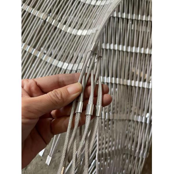 2 Meter Height PVC Coated Stainless Steel Rope Net For Outdoor