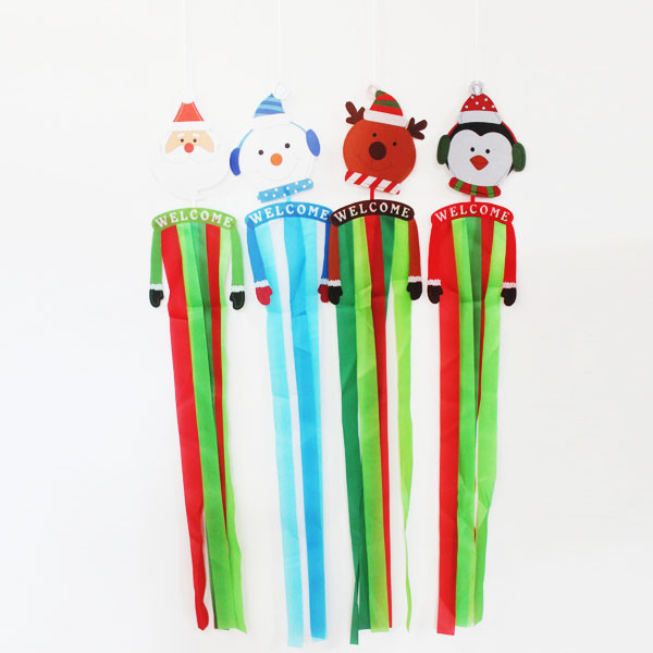 Christmas Wind Spinner santa claus snowman reindeer penguin