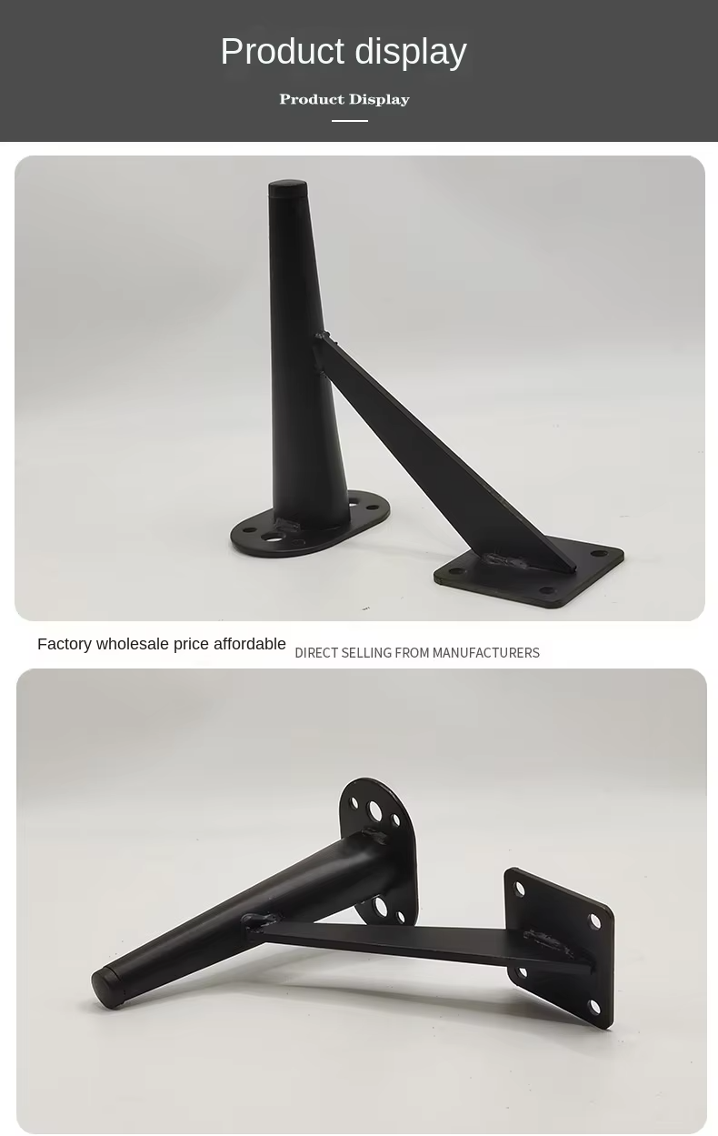 Heavy Duty Metal Black Small Straddle Diagonal Conical Leg Coffee Table Foot Luxury Modern Iron for Kitchen Home Hotel Use