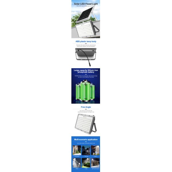 Low Carbon Solar LED Floodlight Light Control For Park Construction Site