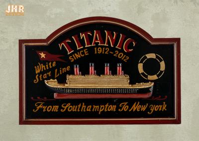 Bateau en bois de résine de signe de bar de mur de décor de Titanic de plaques commémoratives en bois décoratives de mur