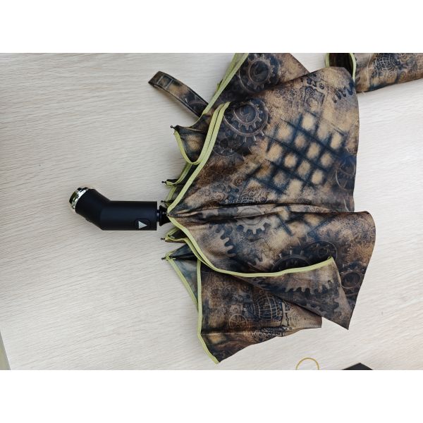 LED Lighted Auto Open/Close Safety Umbrella with Reflective Strip for Night Visibility