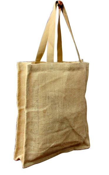 60gsm Linen fabric recycle handy shopping bag natural color for outdoor shopping