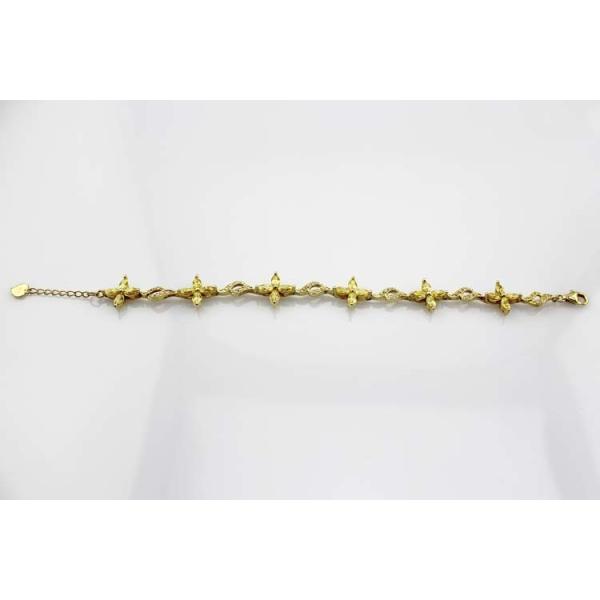 Yellow Gold Plated 925 Silver Jewellery Quatrefoil Citrine Cubic Zircon Tennis Bracelet (B04PURPLE)