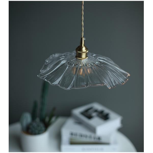 Vintage LED Pendant Lights Lotus Glass Hanging Lamps Home lotus lamp（WH-GP-106)