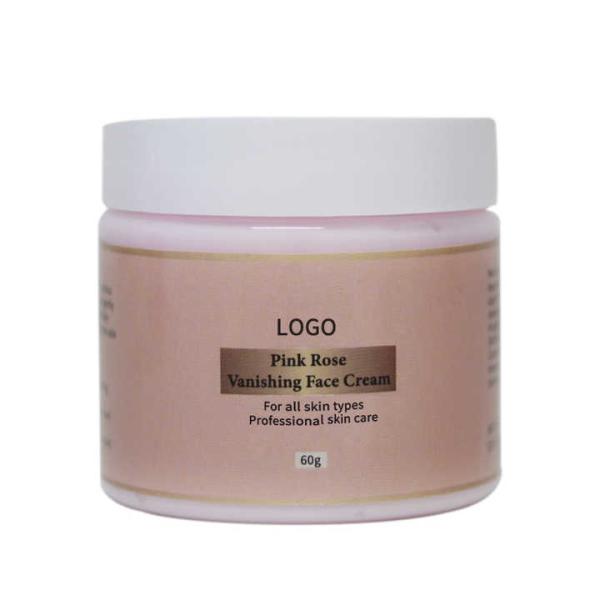 Cuidado de la piel coreano personalizado humectante facial de marca privada rosa aclarador natural orgánico blanqueador facial crema rosa