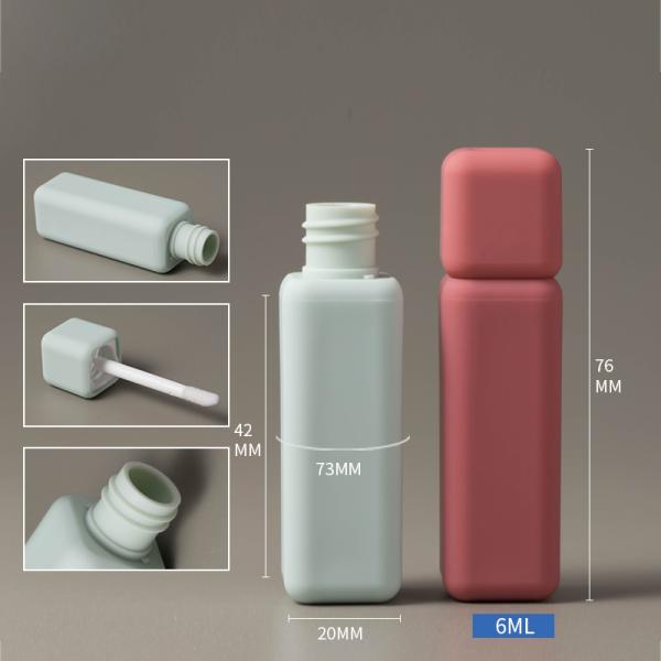 Квадрат трубок 76*20mm лоска губы метки частного назначения 6ml резиновый пластиковый пустой