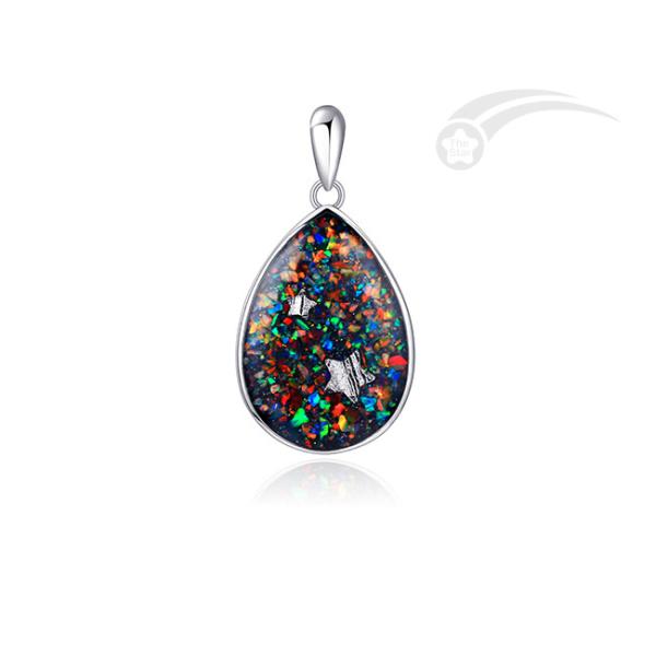 18*25mm Tear Drop Jewels Galaxy Pendant Silver Collection Jewelry