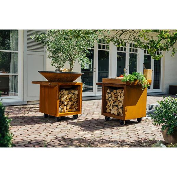 Backyard Commercial Charcoal Grill Barbecue Corten Metal BBQ Grill Fire Table