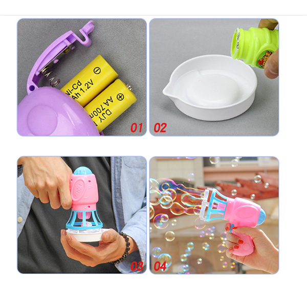 Plastic Children's Play Toys , 2 - In - 1 Battery Operated Bubble Gun Electric Fan For Kids