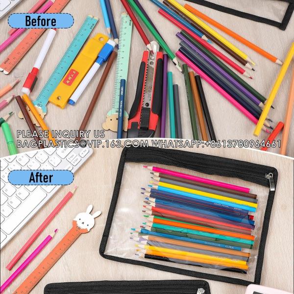 Zipper Pouches Water-Resistant Zip Bag For School Office Supplies, Puzzles & Games Organizing Storage