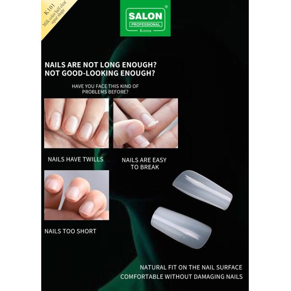 Wholesale False Nails Long Sharp Shape Half Cover Natural French Acrylic Fake Nails Salon Use