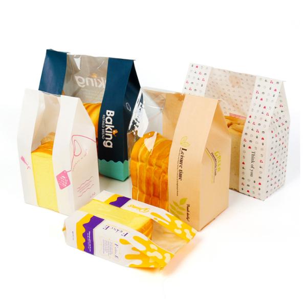 Браун 160 микронов обваливает сумки в сухарях пекарни Kraft окна PP бумажных мешков упаковки средние