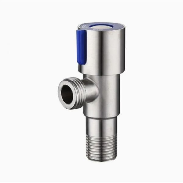 Lead-Free SUS304 Angle Valve Brushed Finish High Pressure Resistant Water Shut-off Valve for Home Plumbing