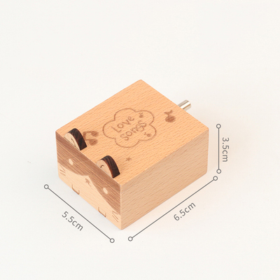Christmas Holiday Wooden Jewelry Music Box with Silk-Screen Printing and Burned Design