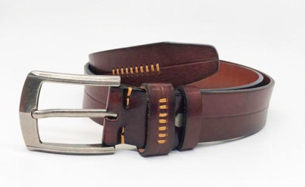Zinc Alloy Buckle Brown 38mm Mens Casual Leather Belt