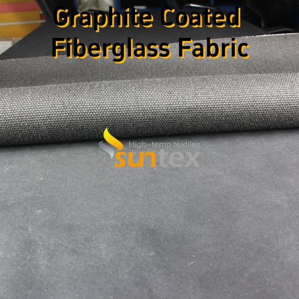 Graphite Coated Fiberglass Fabric with 750℃ Temperature Resistance 28.82oz/sqy Unit Weight and Black Plain Pattern for Welding Blanket