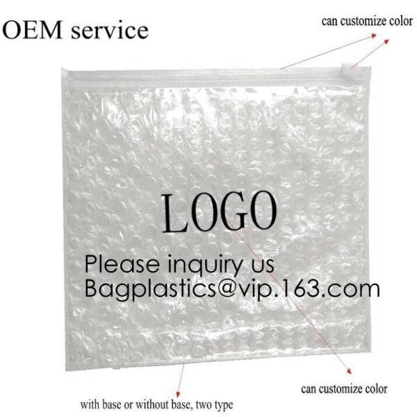 Wholesale PVC Plastic Zipper Bubble Cosmetic Bag With Custom Logo,Holographic k Bubble Bag For Cosmetic/Hologram B