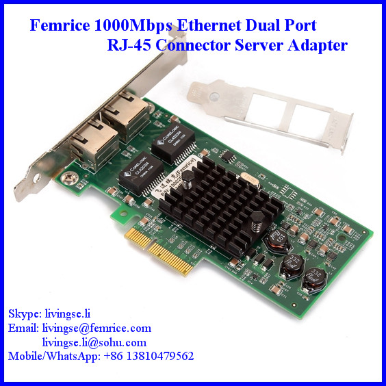 Femrice 1000Mbps RJ-45 Connector Gigabit Ethernet Server Network Card 10002PT