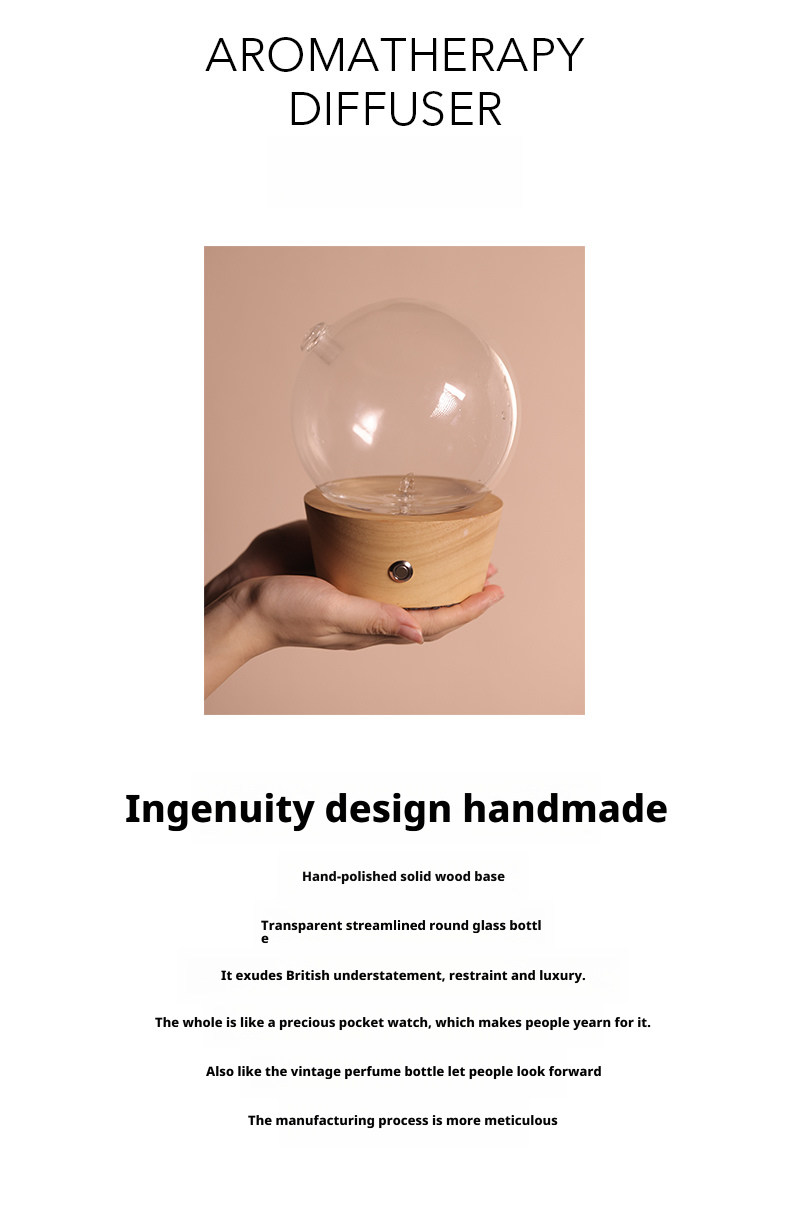 USB Rechargeable Vintage Aroma Diffuser Real Wood Essential Oil Diffuser OEM Size