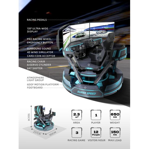 Гидравлическая платформа движения игрового автомата 6dof имитатора гонок автомобиля 4d управляя имитатором