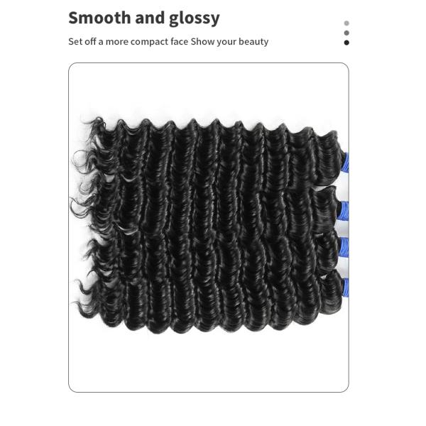 50.8cm 20 Inch Human Hair Bundles Deep Wave Human Hair Weave True To Length