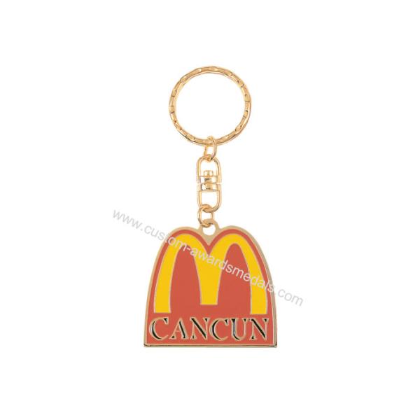 Gold Plaed Copper Stamping MacDonald Promotional Keychain for Company Celebration, School, Club