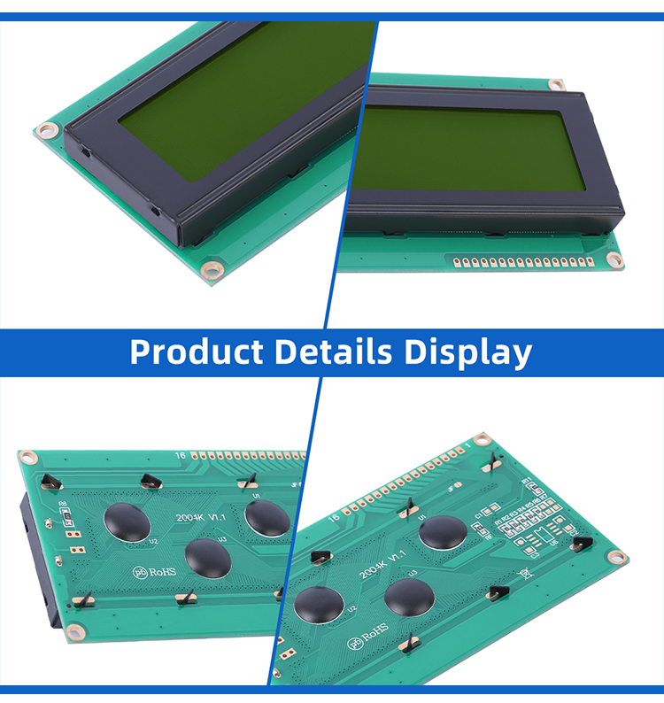 Cyrillic Yellow Green Film 2004K ST7066U Wide Angle Intelligent Electronic LCD Module