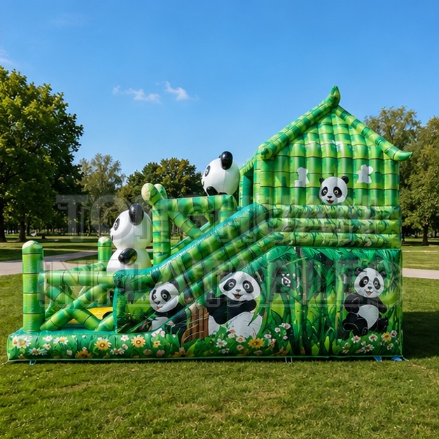 Panda Bamboo Theme Inflatable Slide for Kids Parties Parks Schools Scenic Areas and Commercial Rental Events