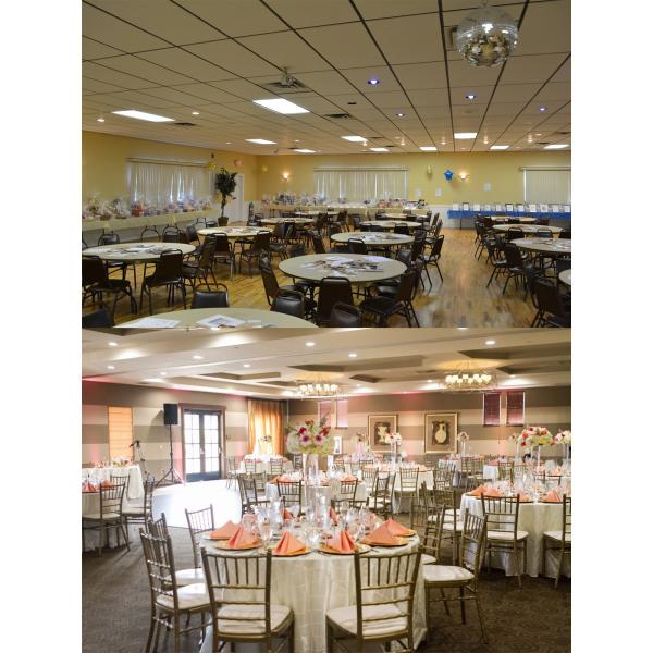 PVC Hotel 8 Foot Banquet Table Marriage Hall Dining Table with Folding Leg