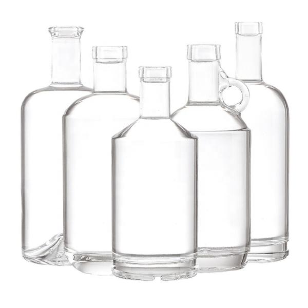 Super Flint Glass Material Custom Printing Square Glass Bottle for Upscale Gin Bottle