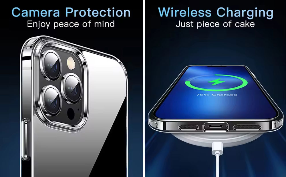 Laudtec Soft TPU Smart Phone Cover Clear Back Cover Transparent Cellphone Case for Iphone 13 Pro Max 14 Pro Max PC TPU Case