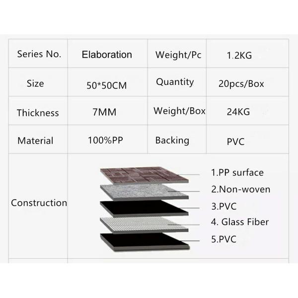 Loop Pile Construction Carpet Tiles Super September PVC Backing 50x50 PP Carpet Floor