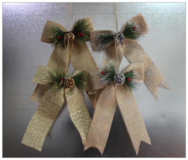 Ribbon Bow Present Wrapping Accessories Merry Christmas Tree Decoration Classical Linen
