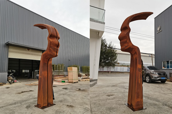 Скульптура стороны металла Corten деревенской высоты 3m стальная для сада