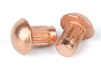 Red Copper Pan Head Knurling Rivets Roud Head Knurled Rivets Rivets for Name Plate