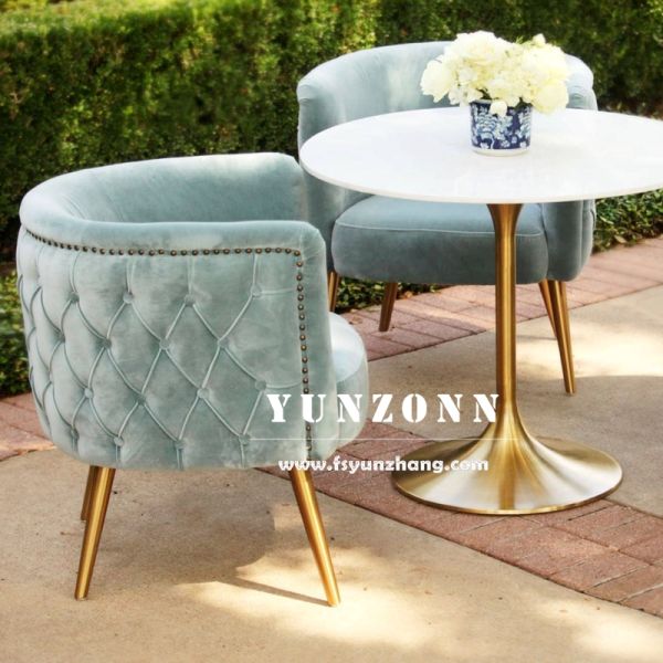 Modern Luxury Gold Stainless Cassidy Chairs Elegant Velvet Wedding Set for Living Room Dining Hotel Mall Outdoor Events