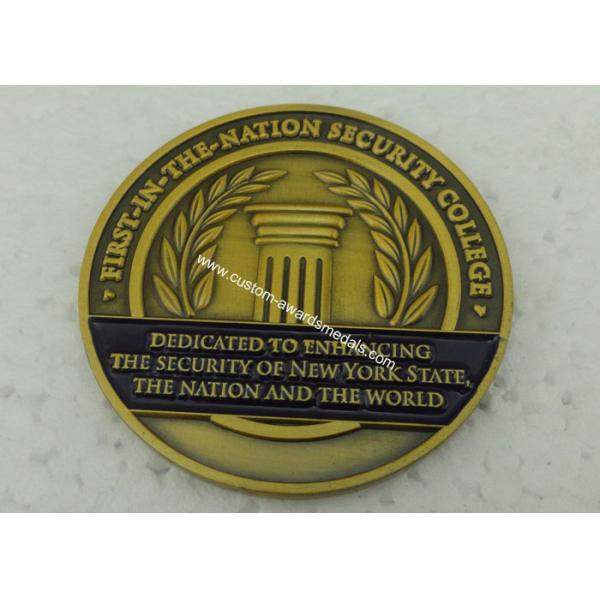 Antique Gold University Personalized Coins , Brass Stamped Soft Enamel Military Challenge Coin