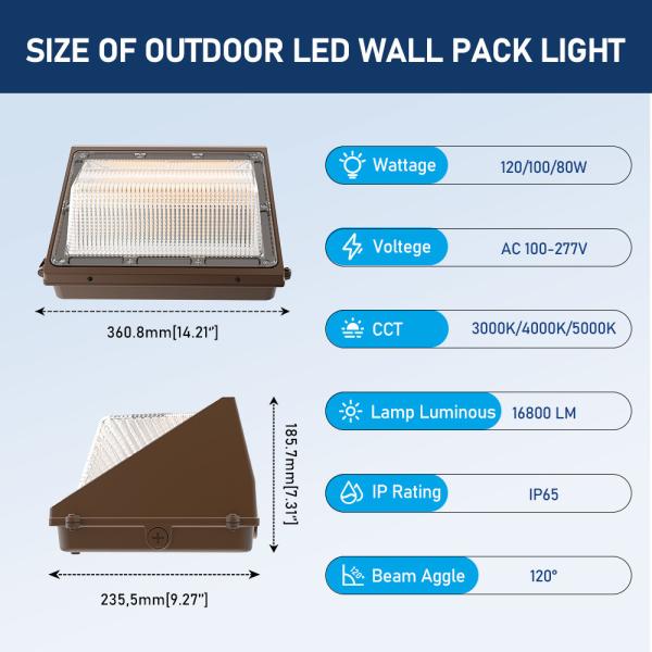 120w LED Wall Pack Light , LED Security Flood Lights for Commercial / Industrial