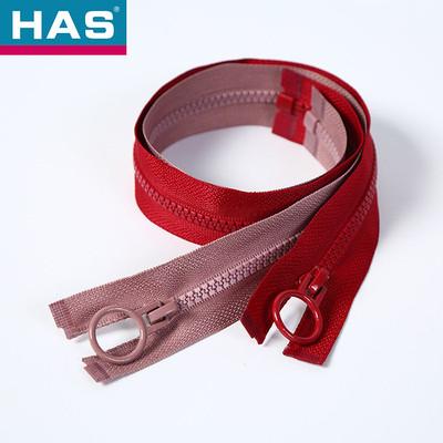 Fermeture à glissière en plastique lisse Fermeture à glissière ouverte / fermé Fermeture à glissière rouge invisible