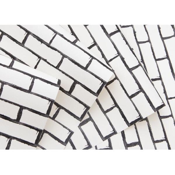 Белые 3D кирпича эффекта обои / Эко - дружественные съемные PVC виниловые обои
