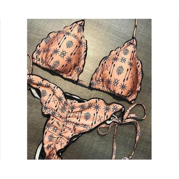 Swimwear button 2018 Sexy Bikinis women swimsuit brazilian woman Bandeau Push up Vintage Bikini Set Biquini beachwear