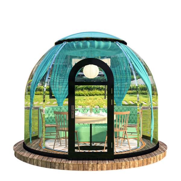 Transparent PC Dome Spherical Dining Room in Steel Structure Bubble House for Star Gazin