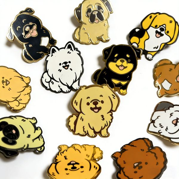 Factory Custom Hard Enamel Pins – Gold Metal Badge with Pearl Powder – Cute Lapel Pin Souvenir
