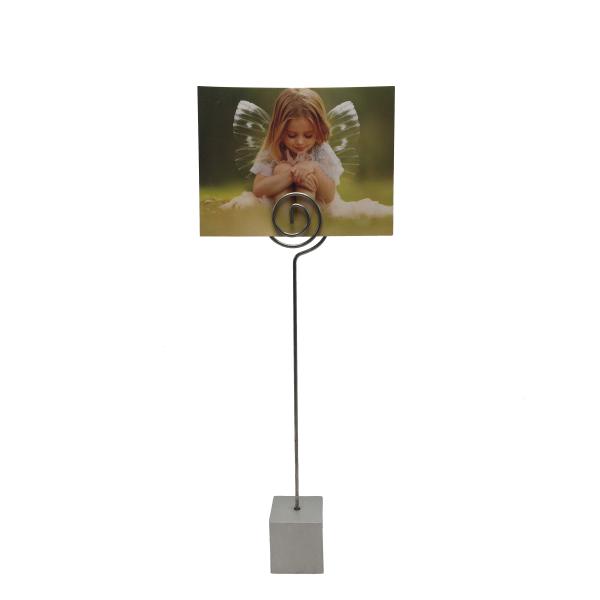 Beau support d'agrafe de support d'image de blanc en métal, support mignon de photo d'agrafe en métal