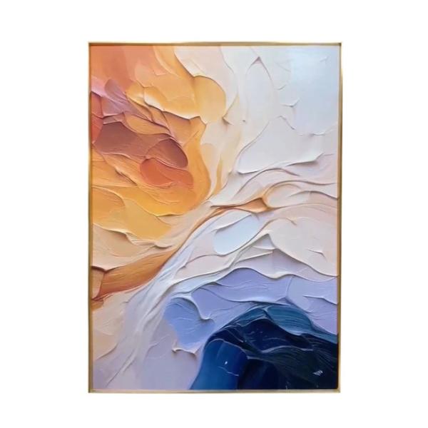 カスタマイズされた抽象的な色彩豊かな手絵 オイルペイント 3D壁画 家飾り