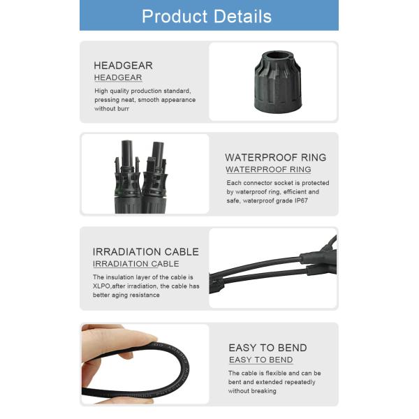 Conectores solares de 3 ramas 25A 3Y para el sistema de alimentación del módulo