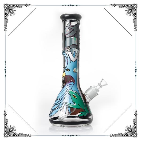 Manufacture Bong 7MM Glass Cool Smoking Pipes Hand Drawing Art On Glass Water Bongs